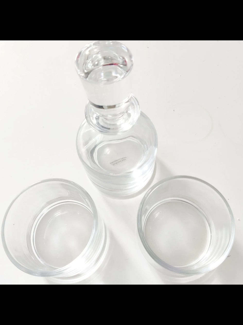 Oui Stacking...Vintage MCM Lead Crystal Heavy Bottom Stackable Liquor Decanter